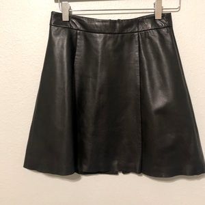 All Saints Black Lamb Leather Miniskirt-Size 4
